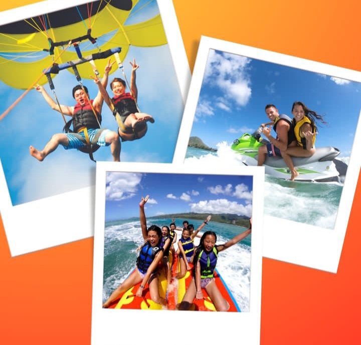 Water Sports Combo/Parasailing, Jetski, Banana Boats or Bumper Tubes